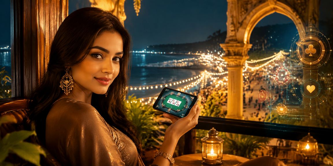 লাইভ ডিলার পকার গেম ছেলে সেন্ট মার্টিন সৈকতে